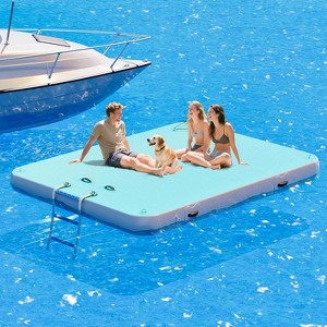 AMERLIFE Inflatable Floating Dock with Non-Slip Surface, Detachable Ladder - 1 of 4