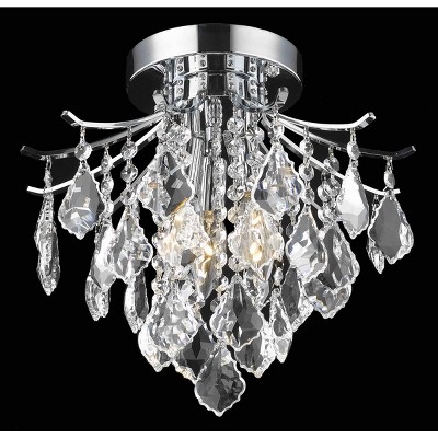Elegant Lighting Amelia Collection Flush Mount D12in H12in Lt:3 Chrome Finish
