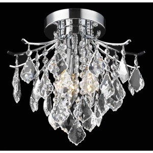 Elegant Lighting Amelia Collection Flush Mount D12in H12in Lt:3 Chrome Finish - 1 of 2