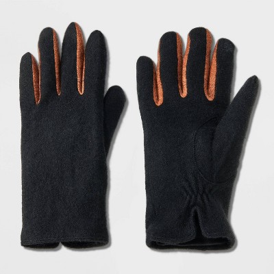 Wool Color Block Gloves - A New Day™ Black