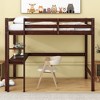 Twin/Full High Loft Bed, Solid Wood Loft Bed with Safety Guardrail, Built-in Desk and Ladder - ModernLuxe - 2 of 4