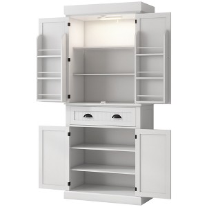 71" Kitchen Pantry Cabinet with LED Lights, 6 Door Shelves, a Drawer and 4 Adjustable Shelves - 1 of 4