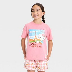 Girls' Hello Kitty and Friends in Paris Short Sleeve Oversized