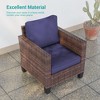 Sonkuki 6-Piece Patio Conversation Set Outdoor Wicker Rattan Furniture Set with Side Table - 4 of 4