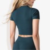 Anna-Kaci Active Women's Rib Knit Seamless Short Sleeve High Neck Cropped Sports Jacket - 4 of 4