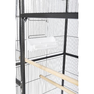 Black Wrought Iron Multi-Level Bird Cage with Stand
