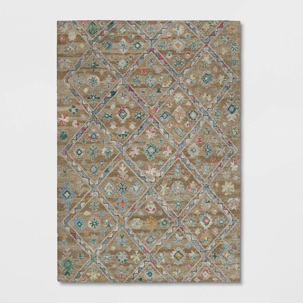 9'X12' Carlton Tufted Area Rug Brown/Teal - Threshold was $529.99 now $264.99 (50.0% off)
