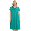 Collections Etc Tonal Lace Trim Silky V-Neck Nightgown - 3 of 4