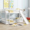 NicBex Twin Over Twin Bunk Bed with Slide and Guardrail,Twin Loft Bed with Ladder and Convenient Gate,Solid Pine Wood Bunk Beds for Bedroom - 2 of 4