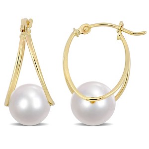 EVERLY JEWELRY | 10K Yellow Gold 8 - 8.5 mm Cultured Freshwater Fashion Pearl Earrings - 1 of 4