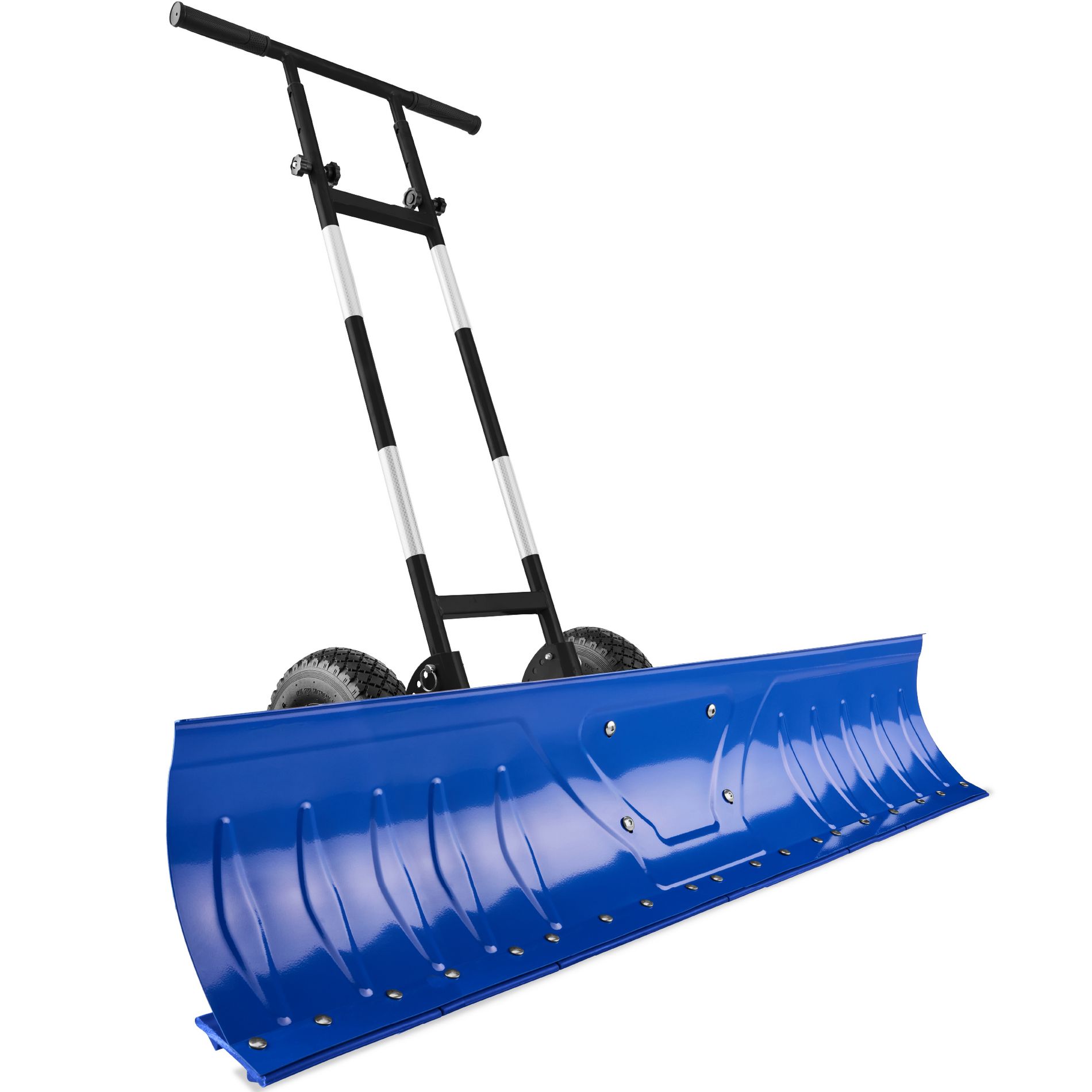 Best Choice Products 36in or 48in Hand Snow Pusher with 2 Wheels, Adjustable Handle, Blade Angle, and Reflective Tape