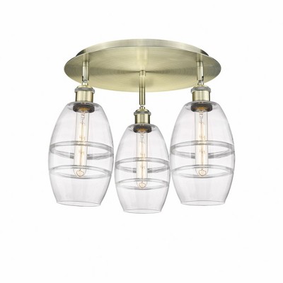 Vaz - 3 Light Flush Mount In Industrial Style-9.13 Inches Tall and 17.63 Inches Wide