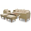 YOOCOZZ 6-Piece Weatherproof Conversation Set with Double-Cushion Sofa & Wood Table - 2 of 4