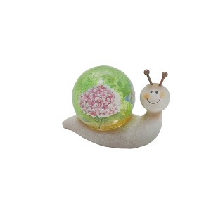 Ultimate Innovations Snail Lighted Garden Friend Glass & Resin Outdoor Decorative Scultpure Green & Yellow - 1 of 4