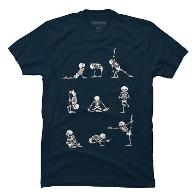 Men's Design By Humans Skeleton Yoga By huebucket T-Shirt