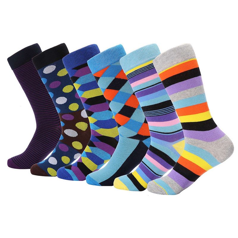 Mio Marino Men's  Colorful Funky Dress Socks 6 Pack, 3 of 7
