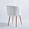 Dining Chair Set Of 2, Modern Dining Chair With Iron Tube Wood Color Legs And Shorthair Cushions - 4 of 4