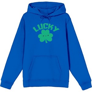 St Pats Lucky Clover Adult Long Sleeve Hoodie - 1 of 2