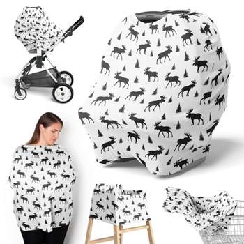 Sweet Jojo Designs Boy 5-in-1 Multi Use Baby Nursing Cover Rustic Patch Black and White