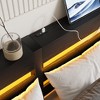 NicBex  Bed Frame with Headboard,LED Lights and Charging Station for Adults,Boys,Girls,Brown/Black - 4 of 4