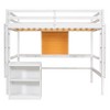 NicBex Full Size Bunk Bed with Desk Loft Bed Pine Frame Bed Frame with Writing Board, Lockers, Guardrails and Ladder, No Box Spring Required - 3 of 4