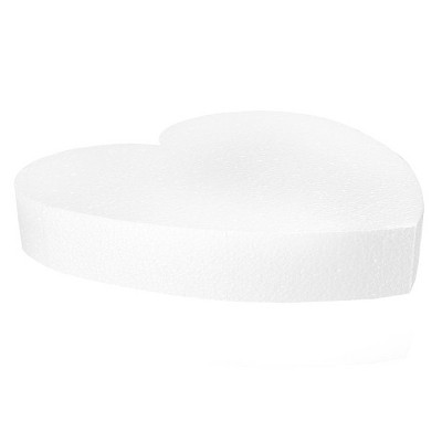 O'Creme Heart Cake Dummy, for Display Decorating, Styrene, 9" x 2" High - Heart