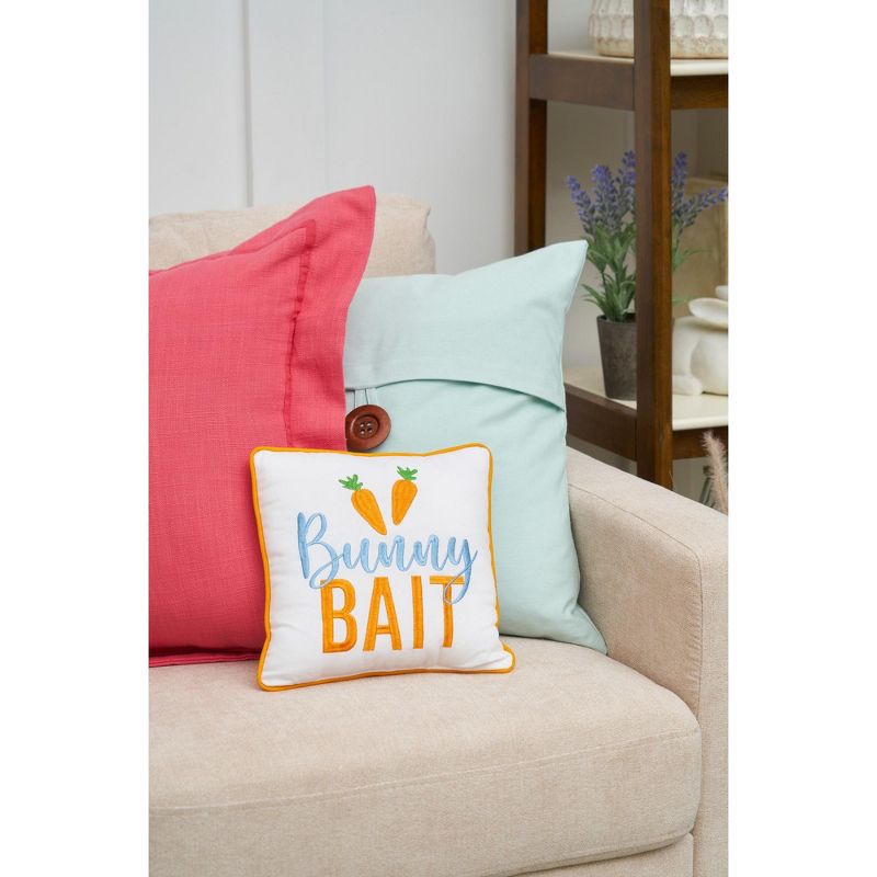 C&F Home 10" x 10" Bunny Bait Embroidered Throw Pillow, 3 of 6
