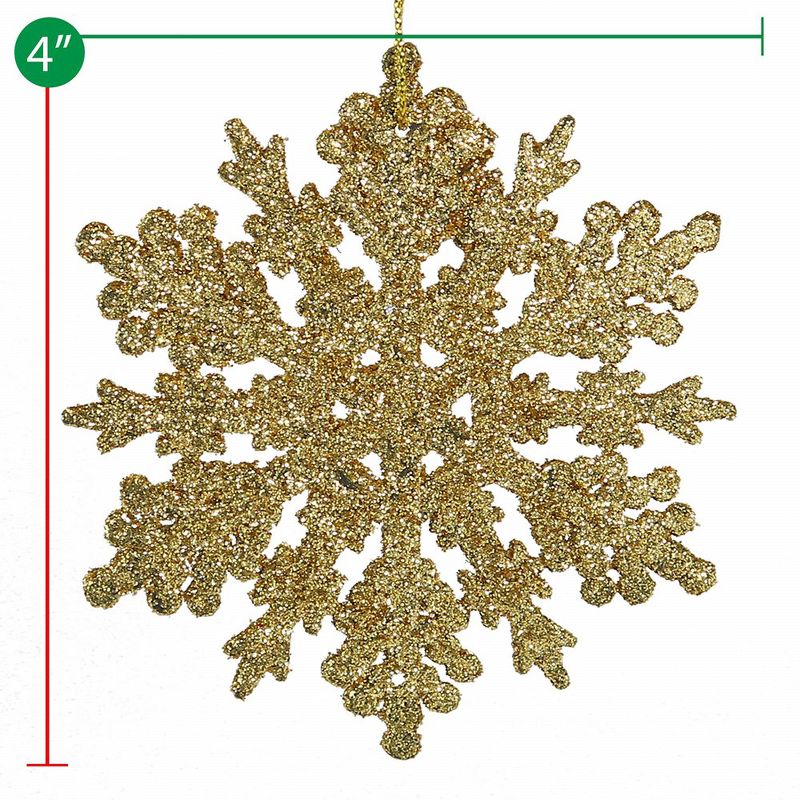 Ornativity Glitter Snowflake Ornaments Sets - Gold - 24 Pack, 2 of 4