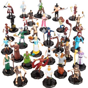 1" Hex Townsfolk Mini Fantasy Figures Set - 32 Unique Non Player Characters NPC - Nobility, Merchants, Peasants, Entertainers, Compatible w RPG Games - 1 of 4