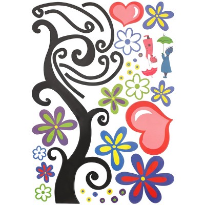 Slickblue Love Tree Large Wall Sticker Decals (19.5" x 27") - Easy to Apply Vinyl Home Decor for Living Room, Bedroom