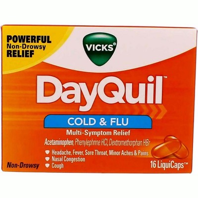 Vicks Dayquil Severe Cold & Flu, Non-Drowsy Liquicaps, 16Ct