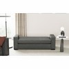 Stylish and Durable Grey Faux Leather Ottoman - 3 of 4