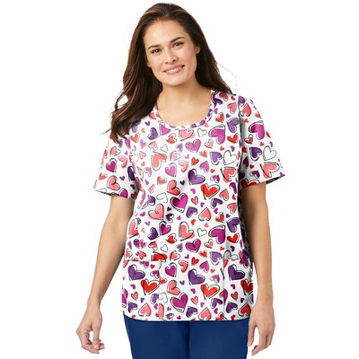 Comfort Choice Plus Size Scoopneck Scrub Top