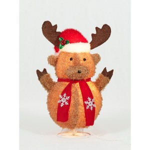 Everstar 31.25in  Pop Up Fluffy Moose Sculpture, Brown - 1 of 4