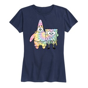 Women's - SpongeBob SquarePants - SpongeBob & Patrick Tie Dye Short Sleeve Graphic T-Shirt - 1 of 4
