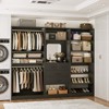 Aheaplus Walk-In Corner Closet System with Mirror, Freestanding Closet Organizer with Drawer and Shelves - 2 of 4