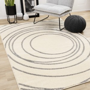Rug Branch Contemporary Geometric, Tonal/Solid Cream Indoor Area Rug - 1 of 4