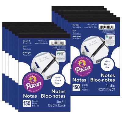 School Smart Scratch Pad, 4 x 6 Inches, 100 Sheets, White, Pack of 12