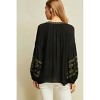 Women's Tassel Tie Peasant Blouse - entro - 2 of 4