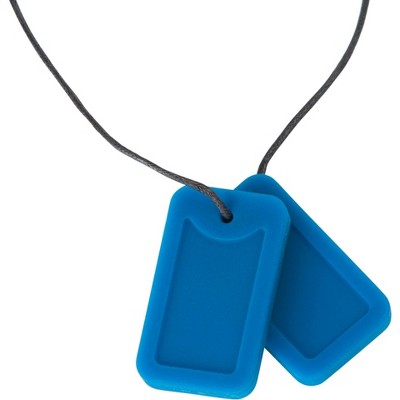 Chewigem Chew Necklace Dog Tags, Blue