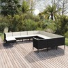 vidaXL Garden Lounge Set Patio Sectional Sofa Couch Outdoor Poly Rattan Black - 2 of 4