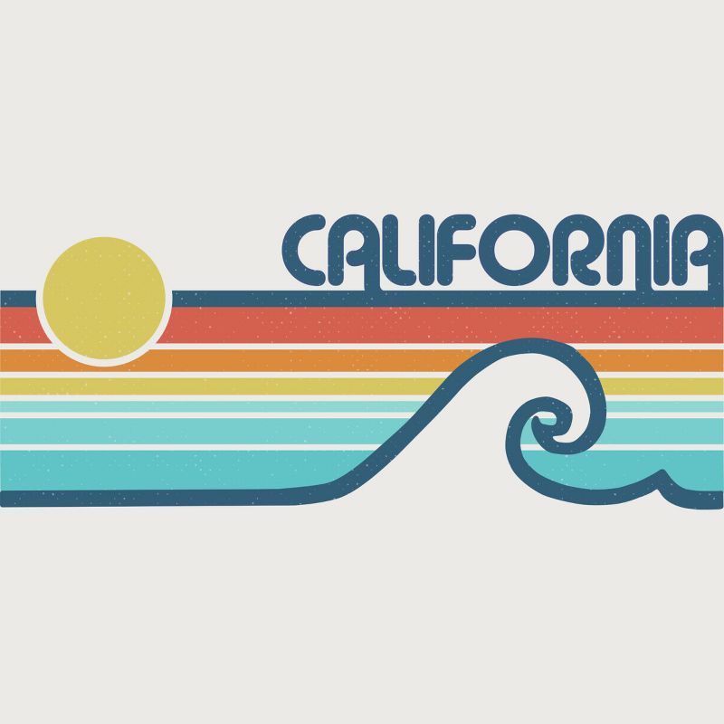 Junior's Design By Humans California Retro Sunset By LuckyU T-Shirt, 2 of 4