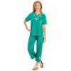 Collections Etc Floral Embroidered 2-Piece Knit Pajama Set - 2 of 4