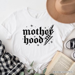 Checkered Motherhood Lightning T-Shirt, Black and White Retro Tee for Strong Mothers| OrnamentallyYou - 1 of 4