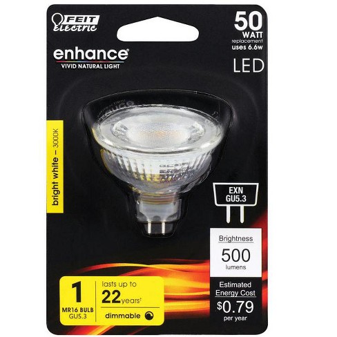 20W Warm White (3000K) MR16 GU5.3 Base Reflector Halogen Bulb