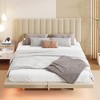 Queen Size Floating Bed with LED Light and USB Port, Velvet Upholstered Hydrualic Platform Bed 4L-ModernLuxe - image 2 of 4