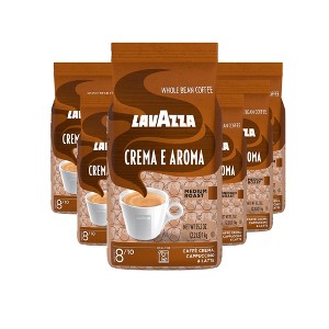 Lavazza Crema e Aroma Whole Bean Coffee, Medium Roast, Arabica and Robusta Blend, 2.2 lb Bag (Pack of 6) - 1 of 4