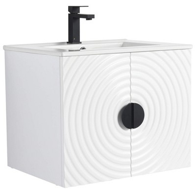 Pellabay Modern Bathroom Vanity with Fluted Circular Doors - Sink Included