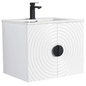 Pellabay Modern Bathroom Vanity with Fluted Circular Doors - Sink Included - 1 of 4