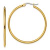 Chisel Stainless Steel Polished Yellow IP-plated 40mm Diameter 2mm Hoop Earrings - 2 of 4